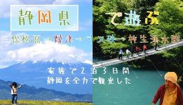 家族で行く静岡県２泊３日間、 三保松原、焼津、寸又峡、柿生湧水群への旅
